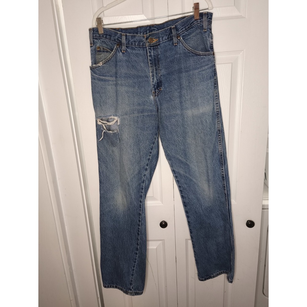 Vintage Dickies Carpenter Jeans 34x34 Light Wash Work Wear Red Label Relaxed 90s